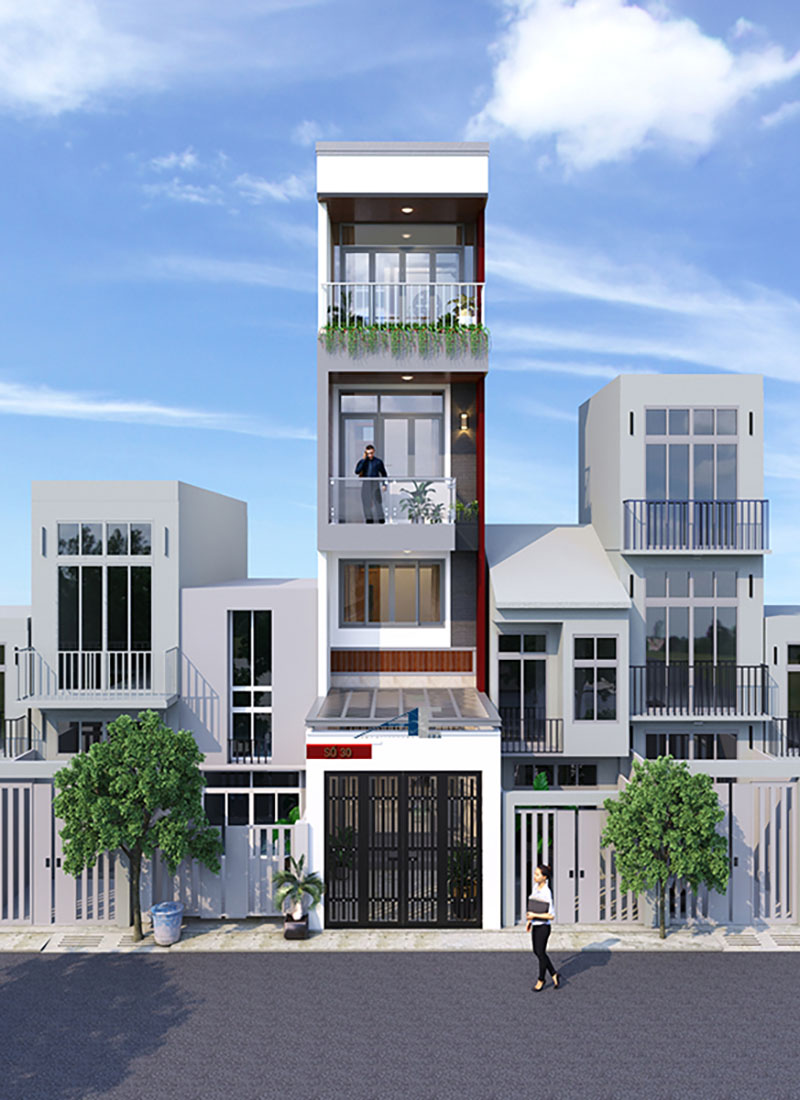 nhà phố 4 tầng hiện đại